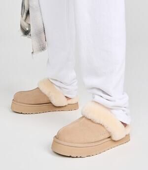 UGG Disquette Platform Slippers in Sand Size 6